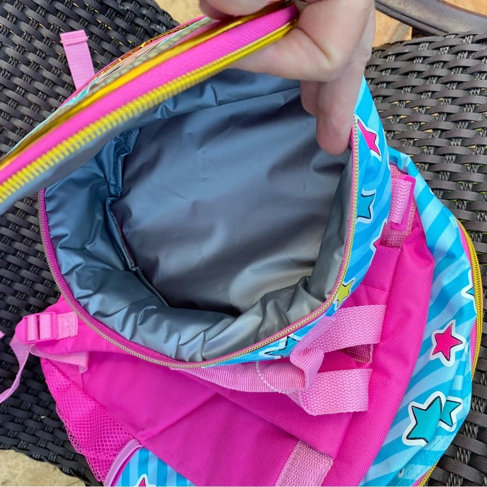 LOL Surprise Adorable Pink Lrg Backpack w/Small Round Lunchbag/Pouch NWOT💓